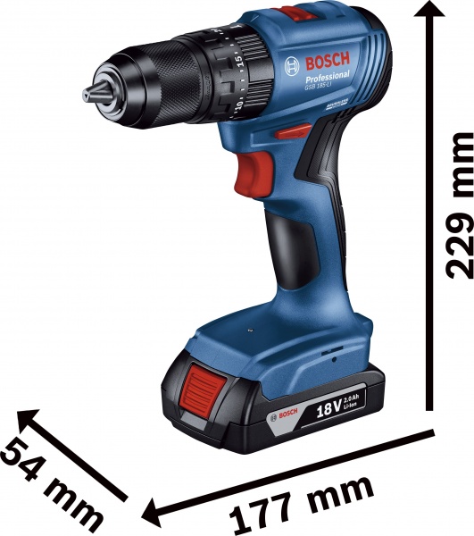 Шуруповерт ударний акумуляторний Bosch Professional GSB 185-LI 06019K3100