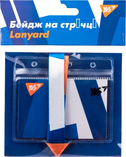 Бейдж горизонтальный на ленте Diplomat принт YES