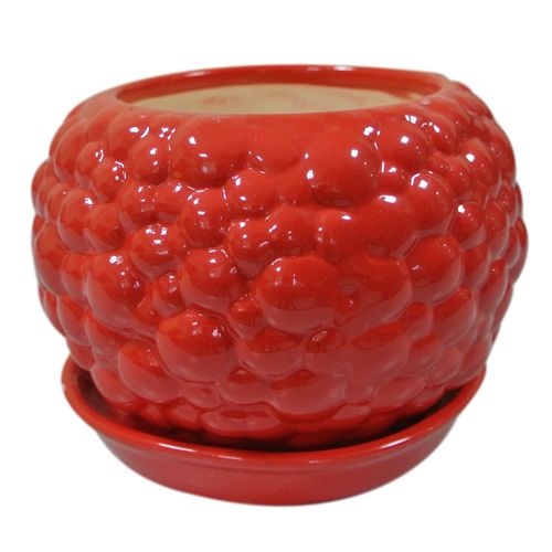 Горшок керамический Ориана-Запорожкерамика Шар bubble круглый 0,4л красный 