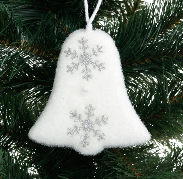 Декоративна підвіска Shunda дзвіночок 11 см білий SDE213411WS