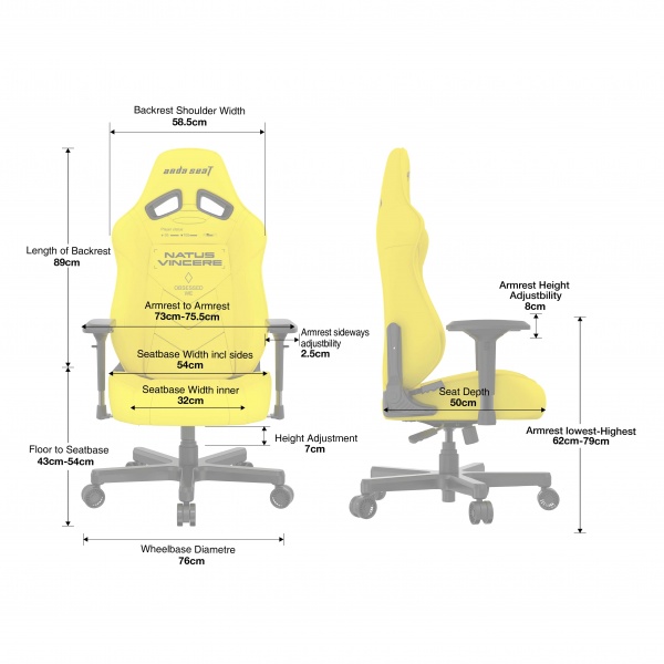 Крісло Anda Seat NAVI Edition Size L Yellow (AD19-05-Y-PV) жовтий 
