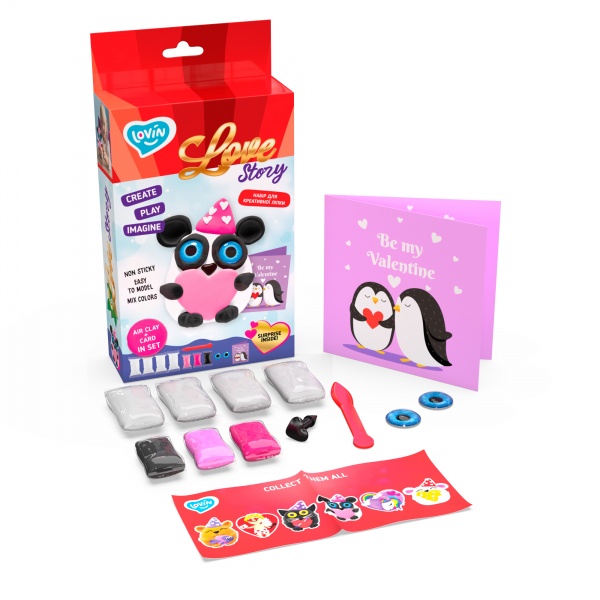 Набор для творчества Love story Панда с воздушным пластилином Lovin 