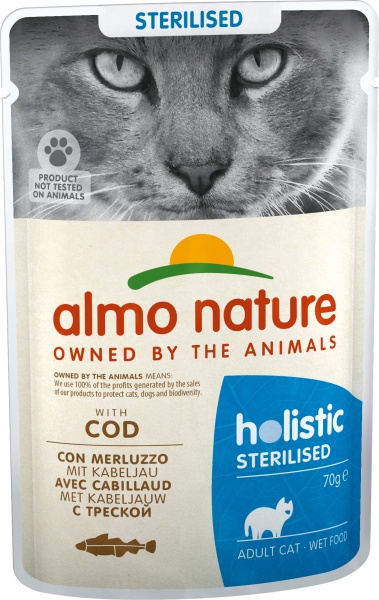 Консерва для стерилизованных котов Almo Nature Holistic Functional Cat треска 70 г