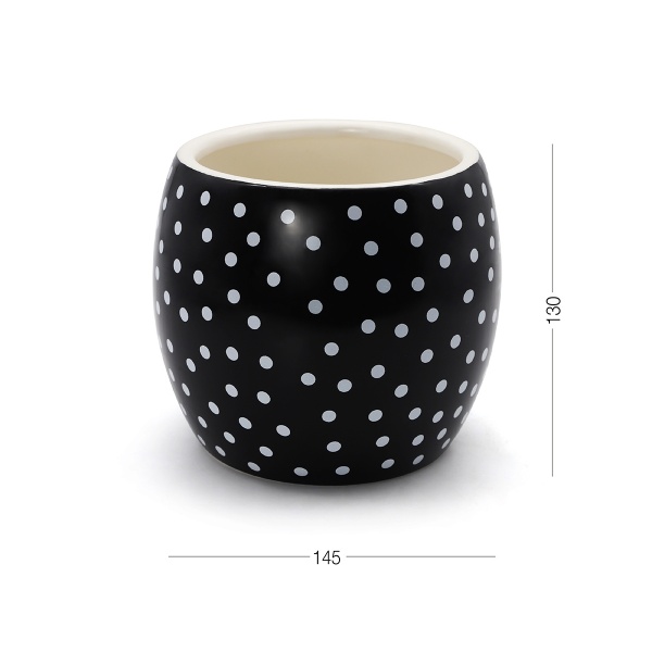 Кашпо керамическое МВМ DH-FLOWERS-27 BLACK 13 см Черный 