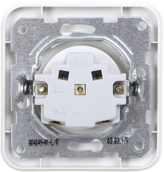 Розетка без заземления Viko Rollina без шторок без крышки белый 90420007