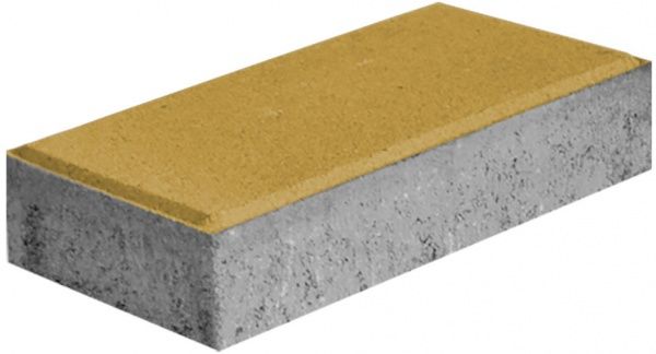 Тротуарная плитка Кирпичик 200х100х40 желтая