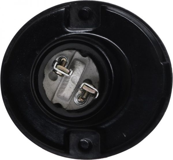 Патрон электрический E.next фланцевый косой настенный смещенный E27 бакелит черный s9100018