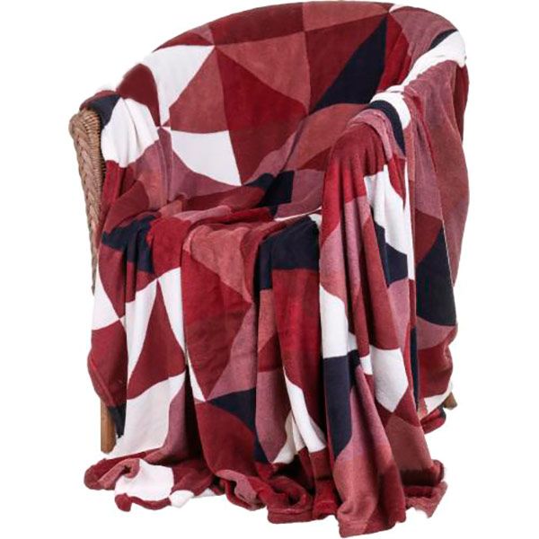 Плед мікрофібра UP Геометрія бордо 200x220 см