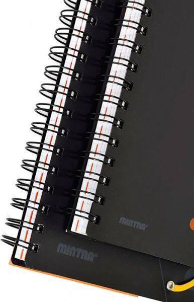 Блокнот Orange A5 90 аркушів чорно-помаранчевий з малюнком Mintra