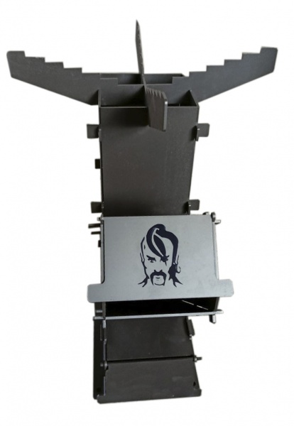 Печь ракетная Стальной характер «турбо печь» щепочница медиум Тризуб