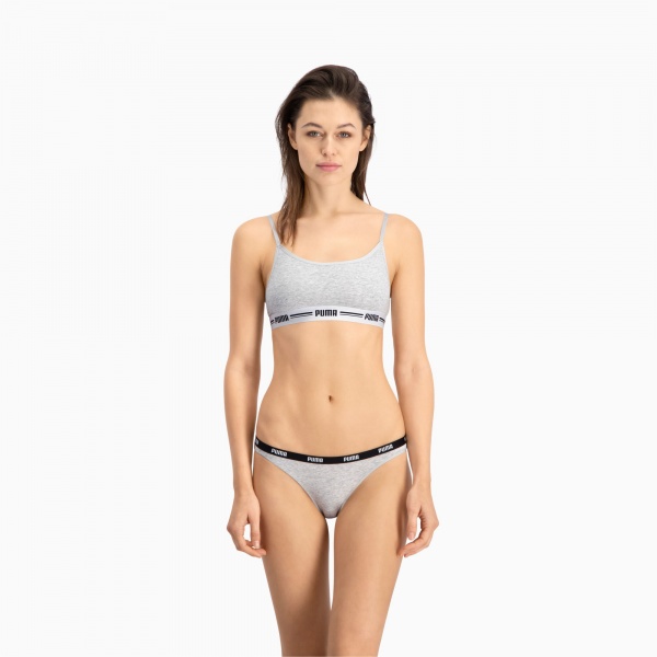 Трусы Puma PUMA WOMEN BIKINI 2P PACK GREY / GREY 90785105 L серый