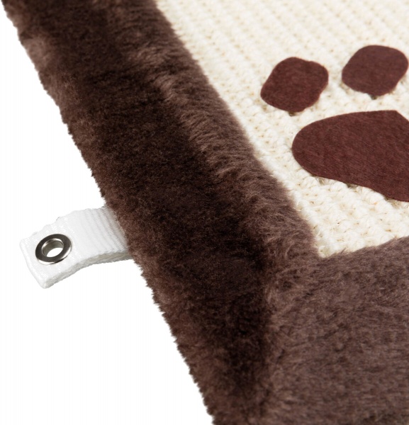 Кігтеточка Trixie для котів килимок з м'ячиком на пружині сизаль/плюш темно-коричневий 70x45 cм (4323)