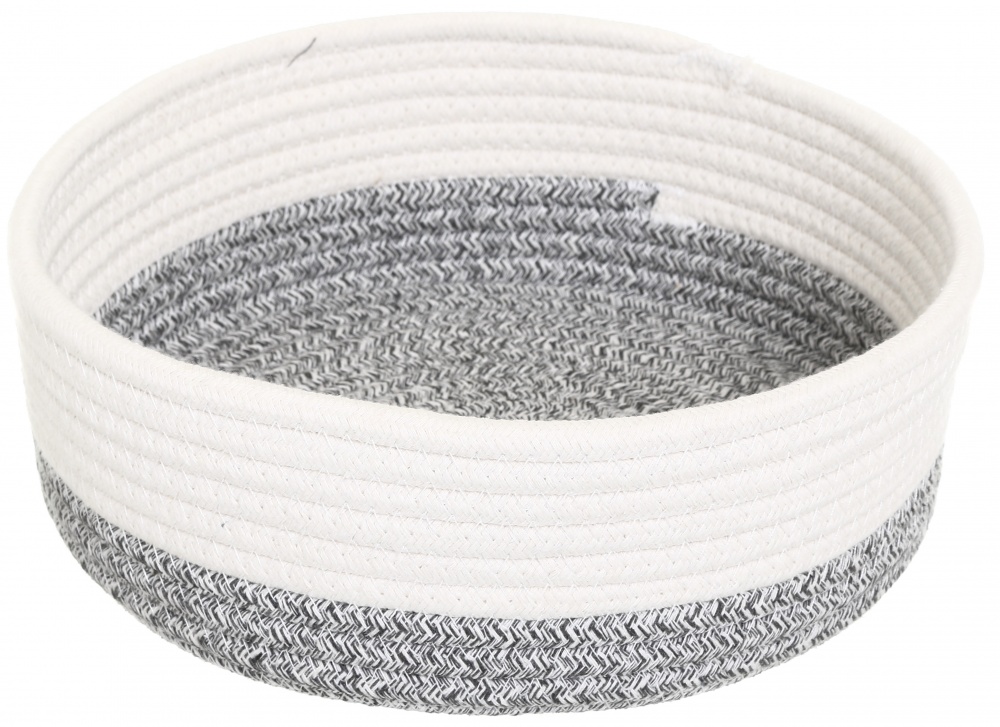 Кошик Luara з кришкою світло-сірий круглий 25х9 см