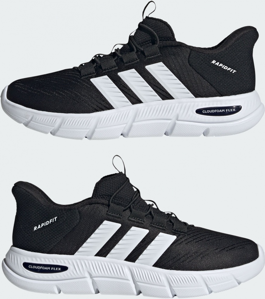 Кроссовки женские Adidas CLOUDFOAM FLEX - RAPIDFIT CBLACK/FTWWHT/SILVMT HP7002 р.41 1/3 черные