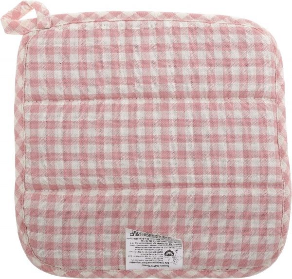 Прихватка Розы 25x25 см розовый в клетку Прованс 