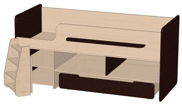 Ліжко дитяче Тімон 80x190 см дуб молочний/венге 