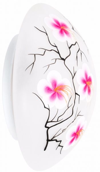 Світильник настінний Укрсвітло НПБ Сакура рожева 25 см 1x60 Вт E27 білий 12078 