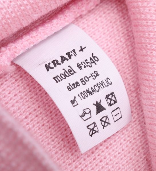 Шапочка детская для девочки Kraft+ арт. 2546 р.50-52 светло-розовый 