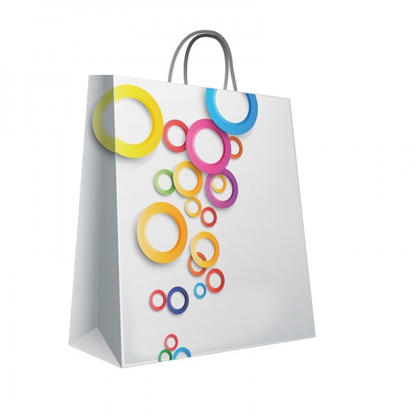 Пакет подарочный 150х210х80 мм Разноцветные круги ТМ PPM