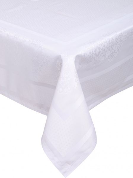 Скатерть Caramel прямоугольная жаккард панно 160x220 см белый Karna 