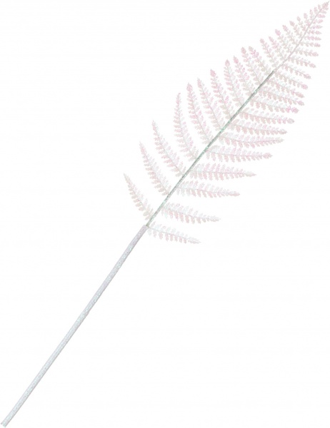 Гілочка декоративна біла папороть 80 см