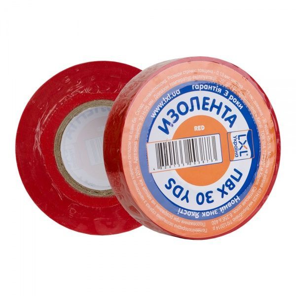 Изолента LXL 20 м красная ПВХ
