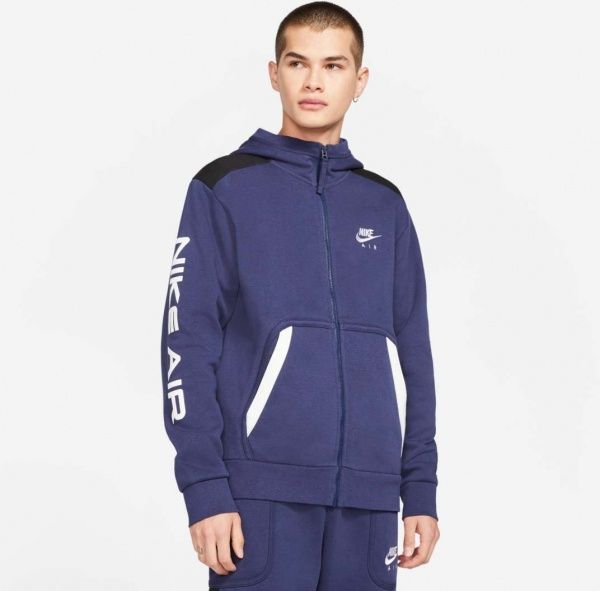 Джемпер Nike M NSW AIR FZ FLC HOODIE DA0235-410 р. M синий