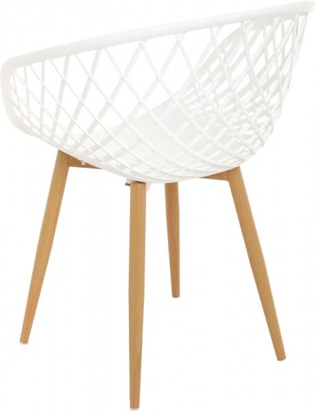 Стул обеденный с подлокотниками Air белый бежевый/белый