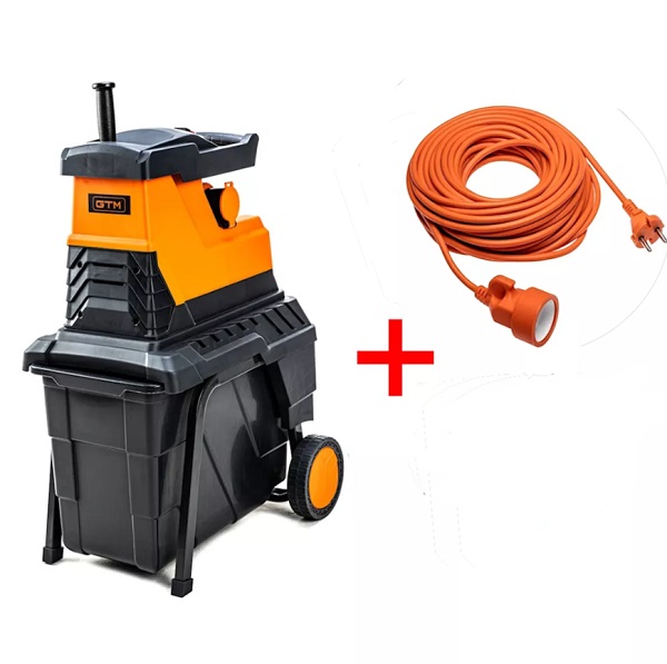 Измельчитель садовый GTM MS2800/45 KIT + удлинитель 10 м 3x1,5 электросеть