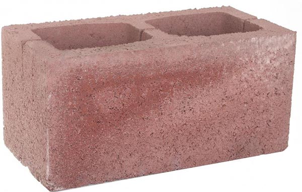 Блок декоративний бетонний 190x390x190 мм вишня ЗЗБК ім. С. Ковальської