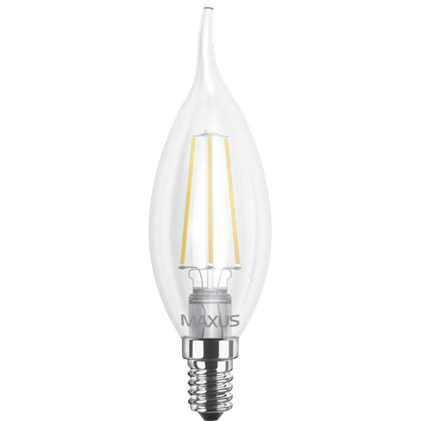 Лампа світлодіодна Maxus FM-T C37 4 Вт E14 3000 К 220 В прозора 1-LED-539-01 