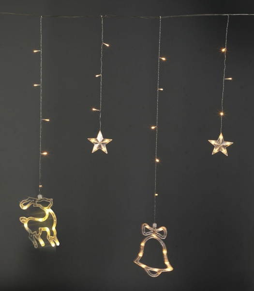 Электрогирлянда-штора Феєрія с декоративными элементами QC4008 светодиодная (LED) 138 ламп 2,5 м 