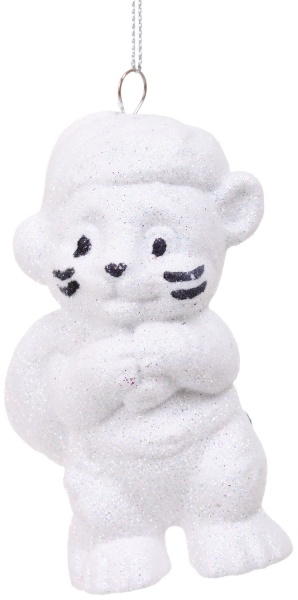 Підвіска Тигрик 3Д з мішком d 12 см білий