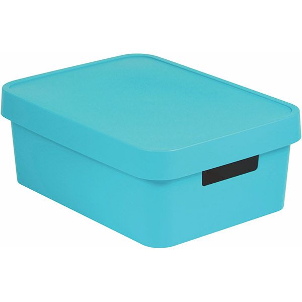 Контейнер із кришкою Curver 229247 Infinity 11 л бірюзовий 140x360x270 мм