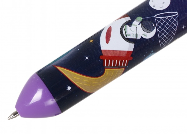 Ручка шариковая на 10 цветов летающая тарелка 