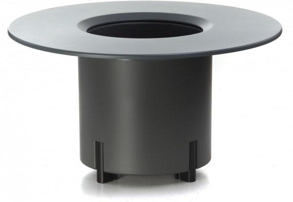 Горщик пластиковий Mondum Медітеранео 40x45x28 см (ніжки чорні) круглий 28 л сірий антрацит 