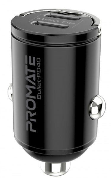 Автомобильное зарядное устройство Promate Bullet-PD40 W 2xUSB-C 