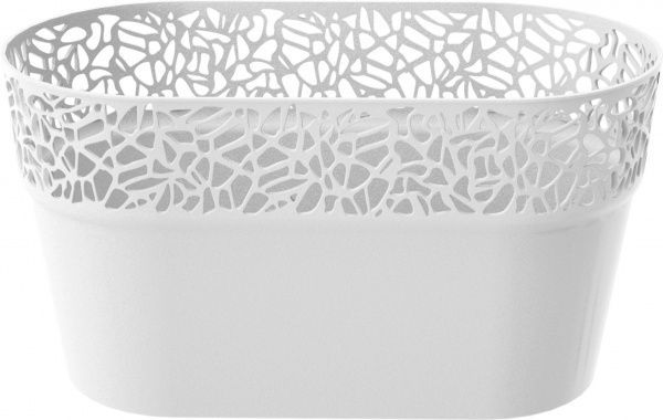 Горщик пластиковий Prosperplast Naturo овальний 6л білий (78988-449) 