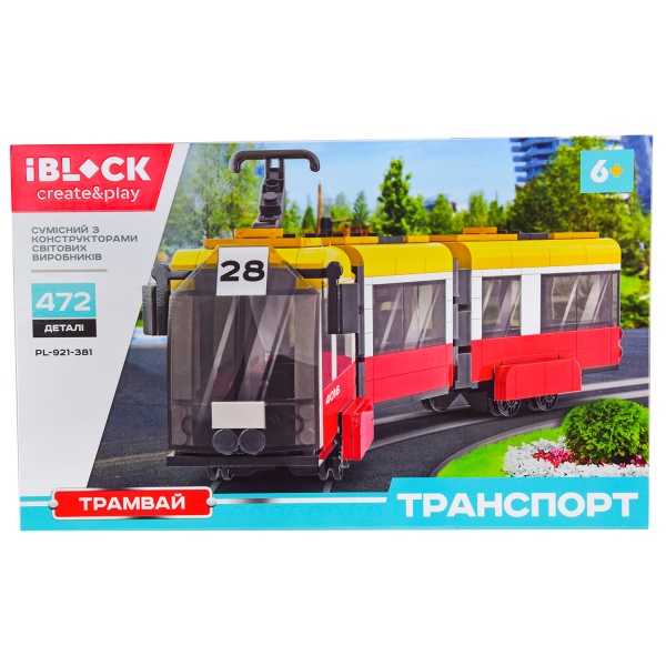 Автоконструктор Iblock Трамвай 3-секційний PL-921-381