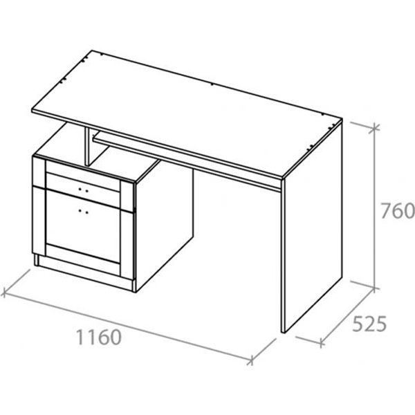Стол письменный Aqua Rodos Malaga белый/дуб сонома
