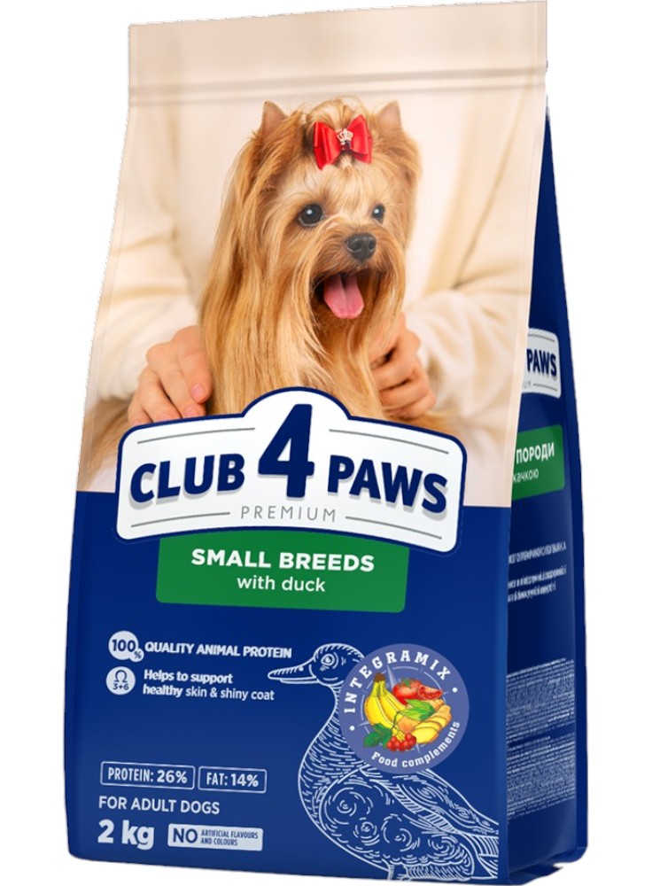 Корм сухий Club 4 Paws міні з качкою 2 кг