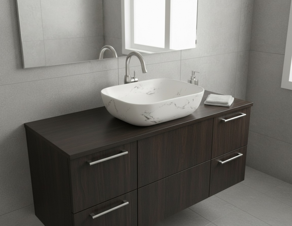 Умывальник Mixxen Thomas белый-мрамор 45,5x32x13,5см MXWE0823CU