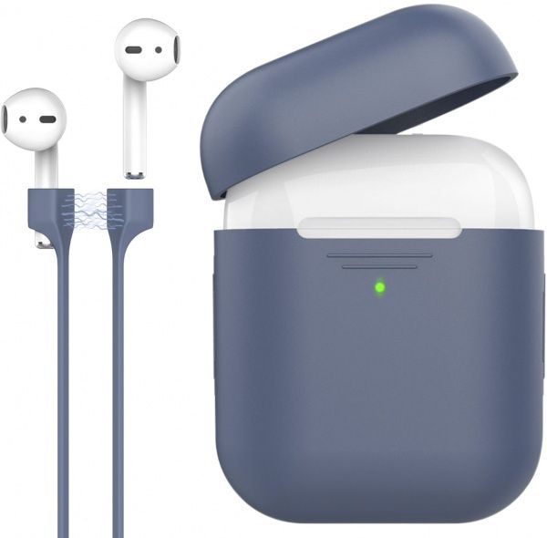 Чехол для наушников Promate PodKit для Apple AirPods dark blue (podkit.navy) 