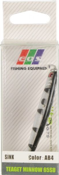 Воблер EOS Sinking 10 г 65 мм серебристый с черным