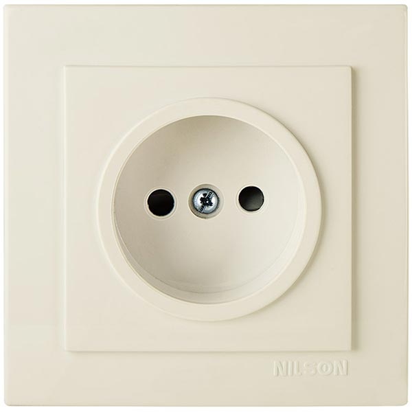 Розетка без заземлення Nilson Touran без шторок кремовий 24121015