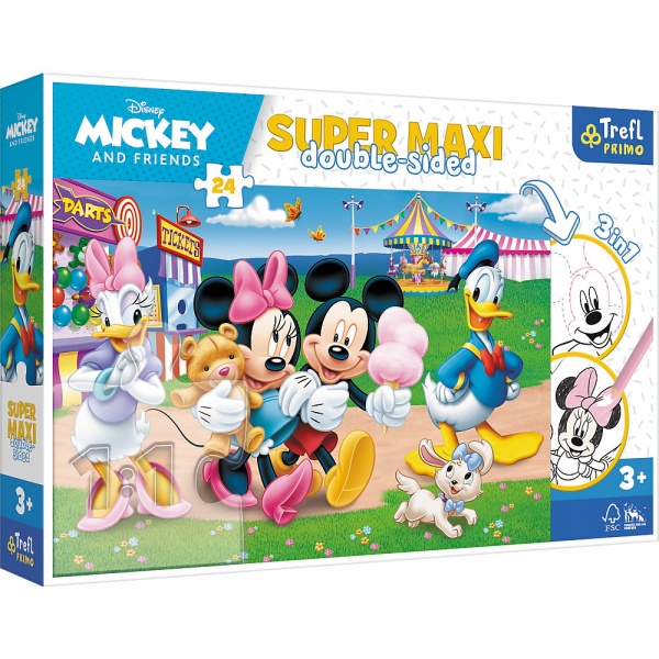 Пазл Trefl 4 супер максі двосторонні Disney Міккі на ярмарку 41005