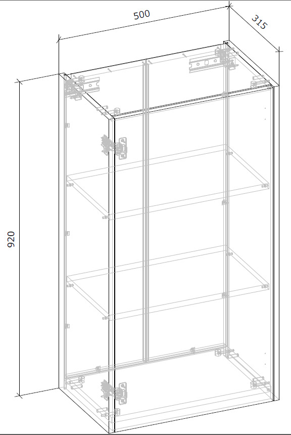 Шкаф верхний МС Злата 50х92х32 шиншилла серая/дуб артизан Грейд