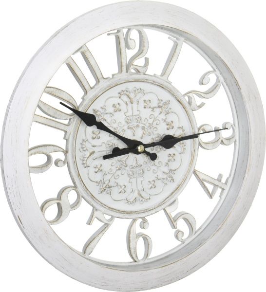 Часы настенные Skeleton 28x4 см белый