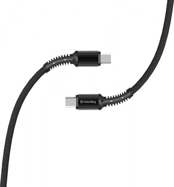 Кабель ColorWay Type-C - Type-C (PD Fast Charging) 3.0А (68W) 2 м сірий 