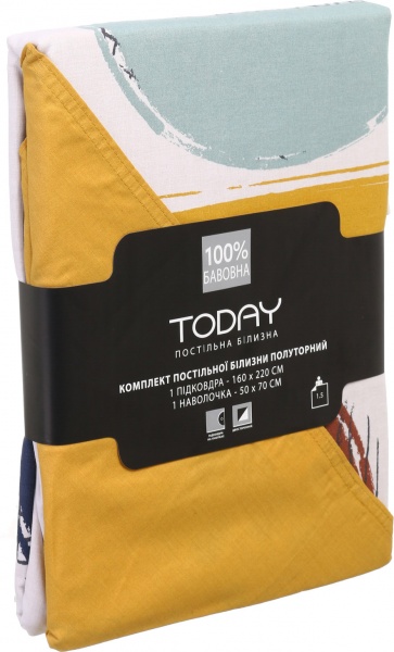 Комплект постельного белья Lorient полуторный серый с коричневым Today (без простыни)